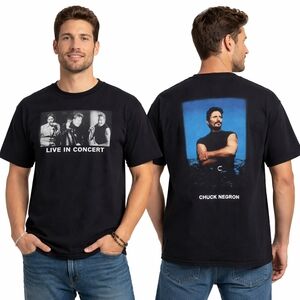 CHUCK NEGRON Graphic Concert Tee Mens XXL Black Classic Rock Band Tee Retro